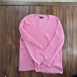 American Eagle Outfitters Pink V-Neck Sweater